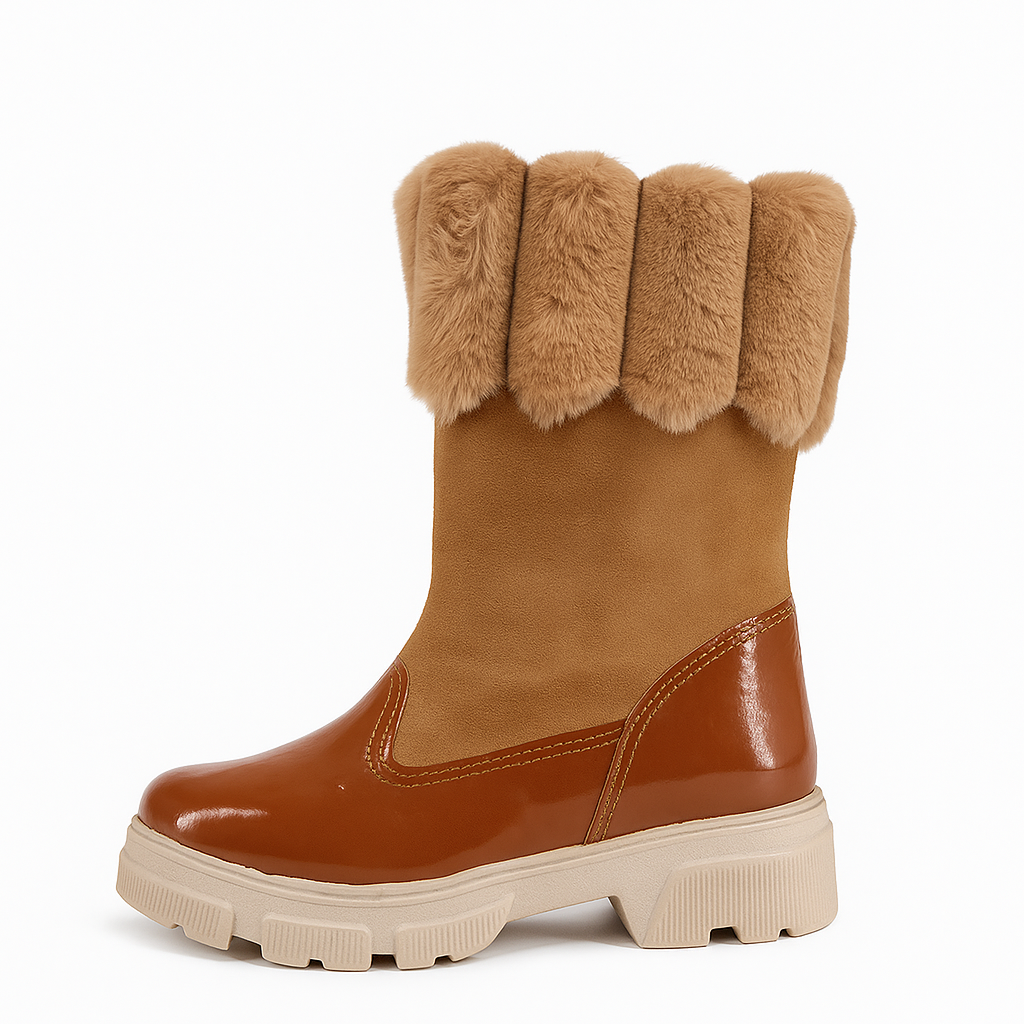 حذاء شتوي مبطن بالفرو الصناعي من Aquatalia LaCie باللون البني.38311