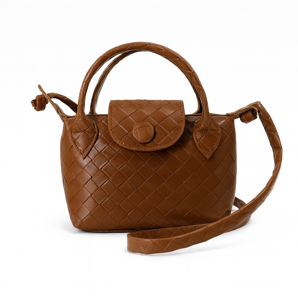 حقيبة كروس بودي من الجلد الصناعي المنسوج