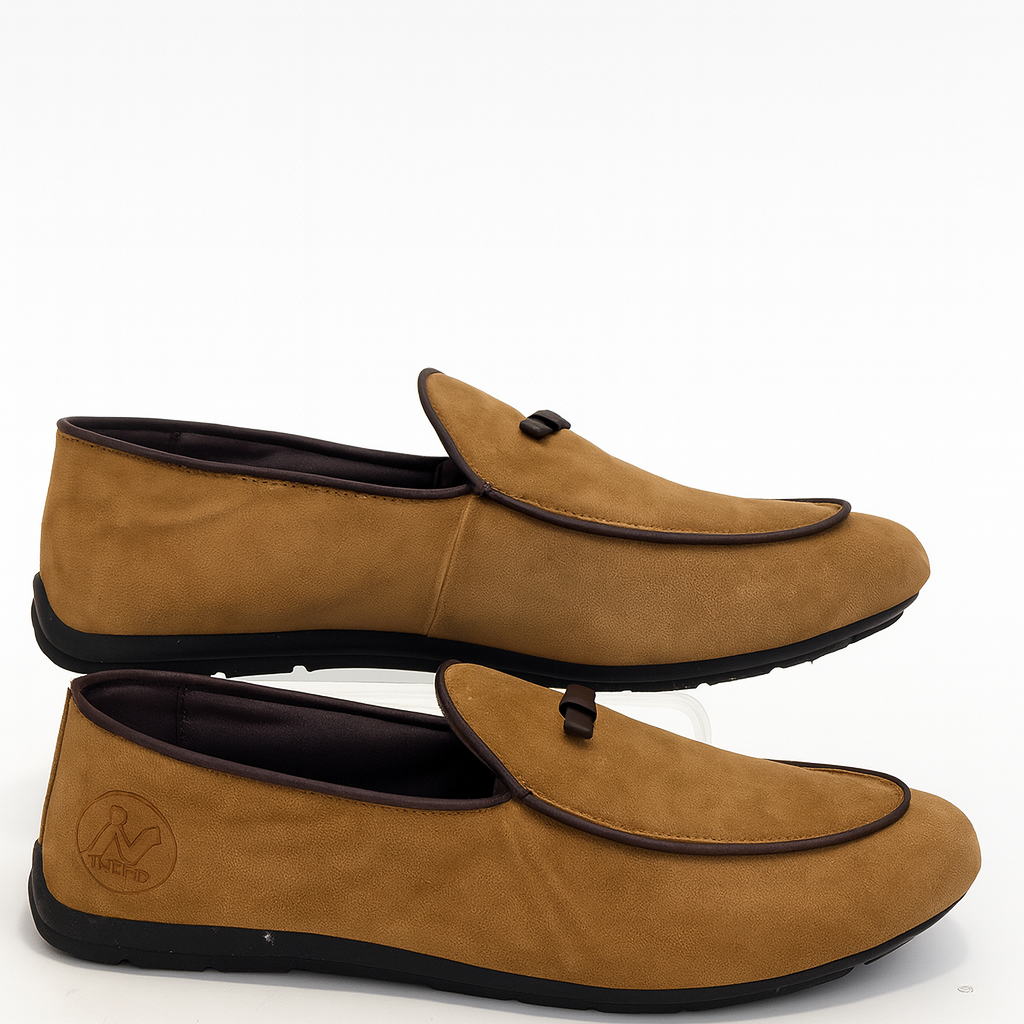beige suede loafers. 4991