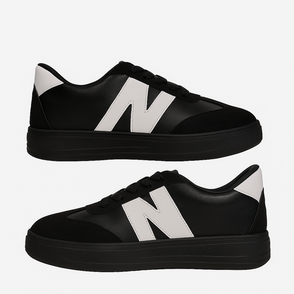 حذاء رياضي باللونين الأبيض والأسود 36949