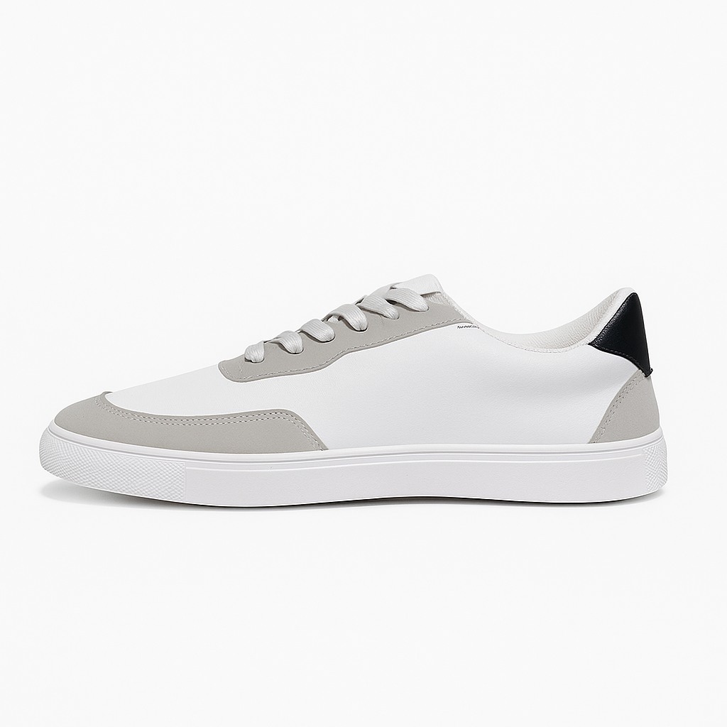 Nike Court Vision Lo Na footwear shoes in white and greyfog with a black swoosh.8451