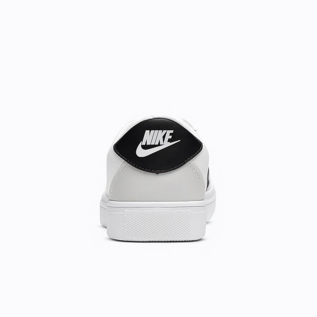Nike Court Vision Lo Na footwear shoes in white and greyfog with a black swoosh.8451