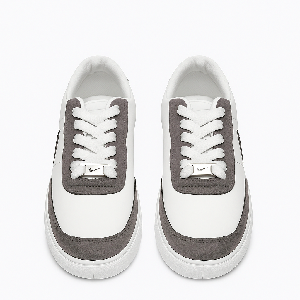 white and grey low-top sneakers 8451