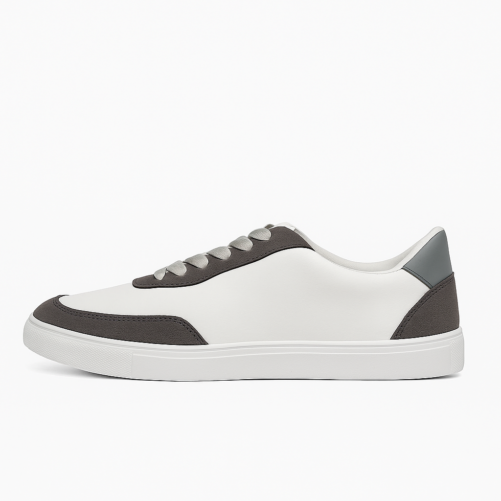 white and grey low-top sneakers 8451