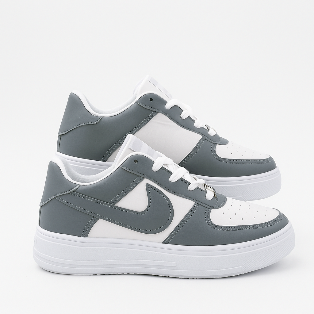 حذاء نايكي اير فورس 1 الرياضي باللونين الرمادي والأبيض 36915