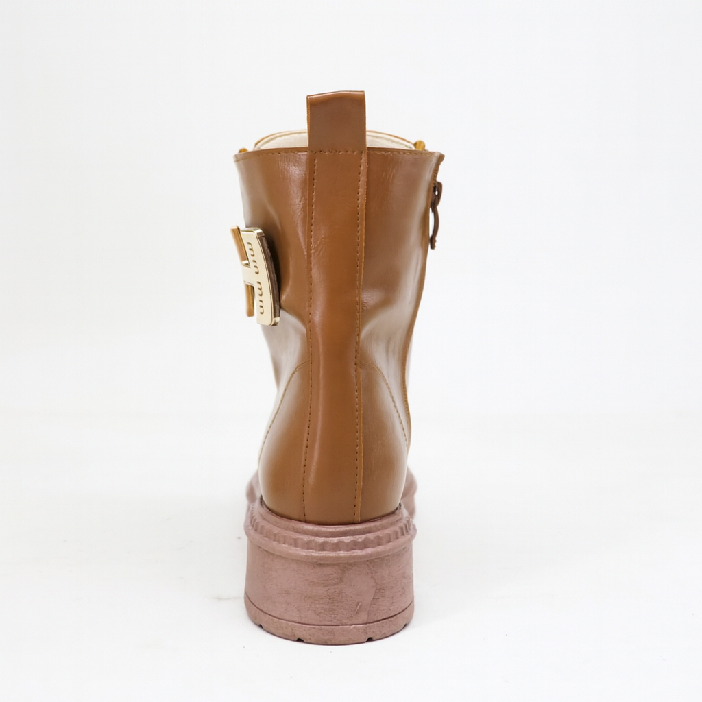 حذاء قتالي بني برباط ونعل سميك 18511