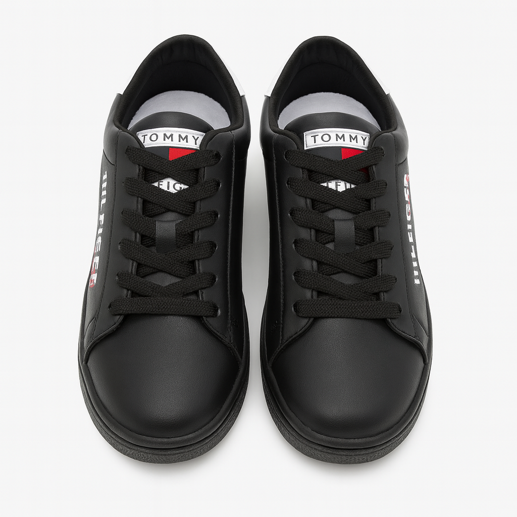 حذاء رياضي تومي هيلفيغر كول تومي جينز من الجلد الأسود. 159276