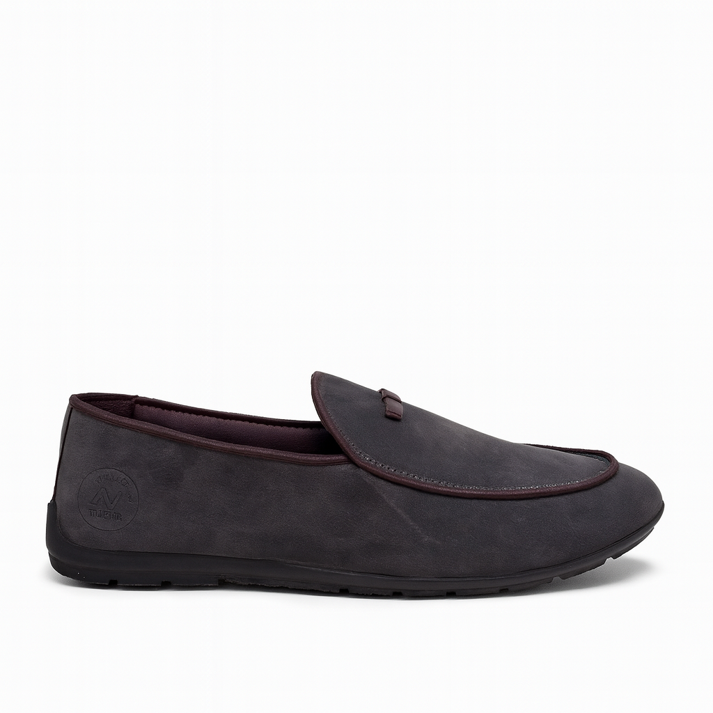 gray suede loafers. 4991