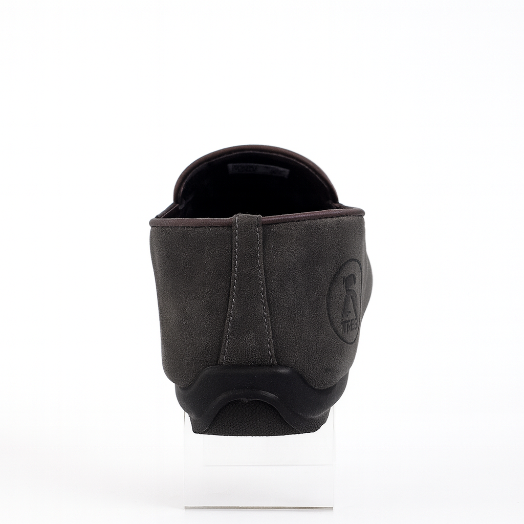 gray suede loafers. 4991