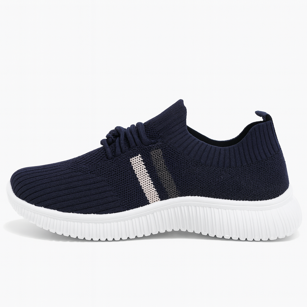 حذاء رياضي نسائي سهل الارتداء بجزء علوي من القماش البحري القابل للتنفس ونعل أبيض 151815