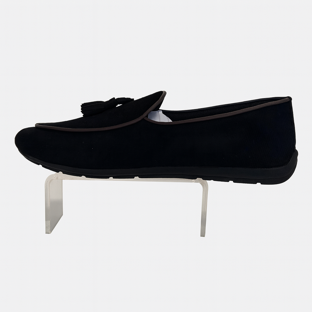 black suede double monk strap loafers 4986
