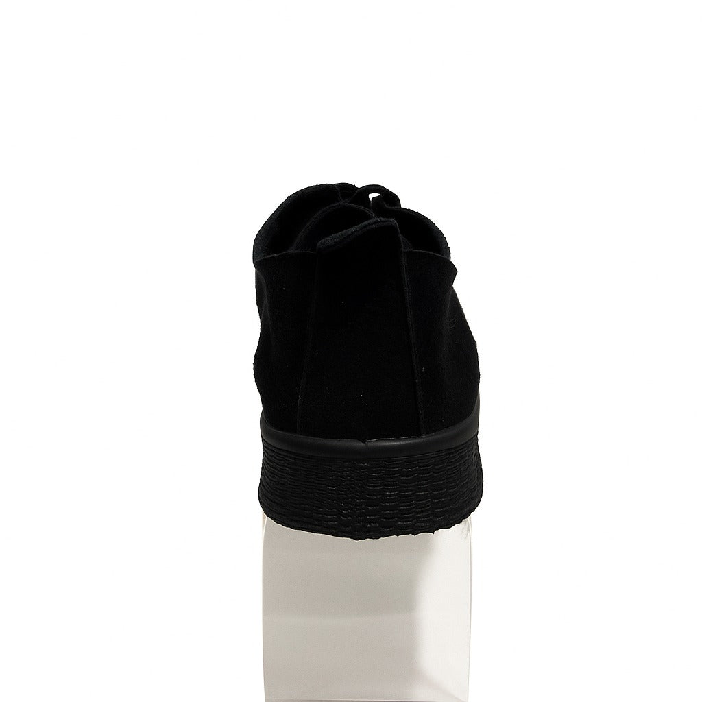 black perforated lace-up shoes. 130826